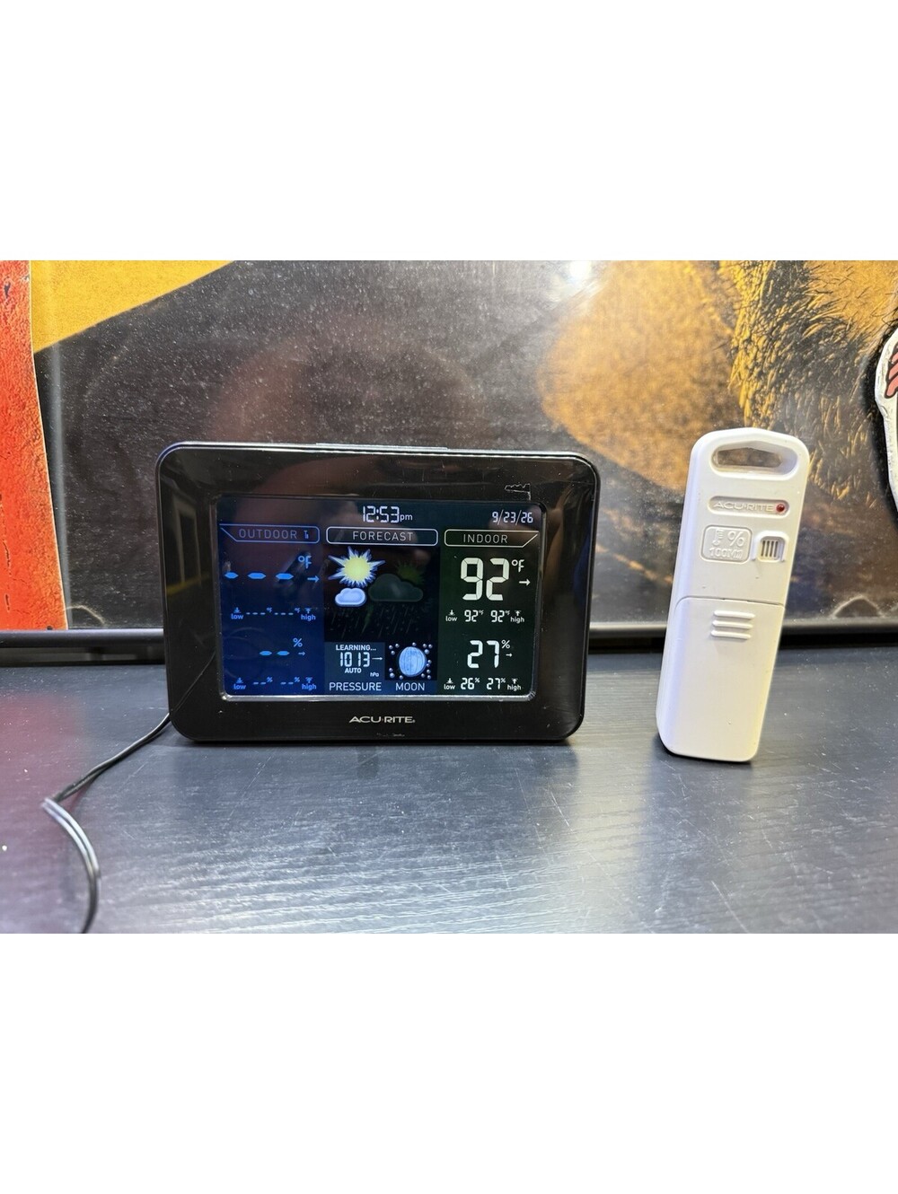 AcuRite 02027A1 Color Weather Station Wireless Sensor Moon Phase Tested
